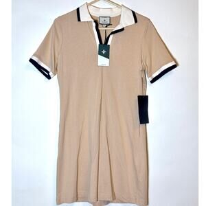 Tuckernuck Hutton Polo Dress Tan/Beige Small Preppy Tennis Resort